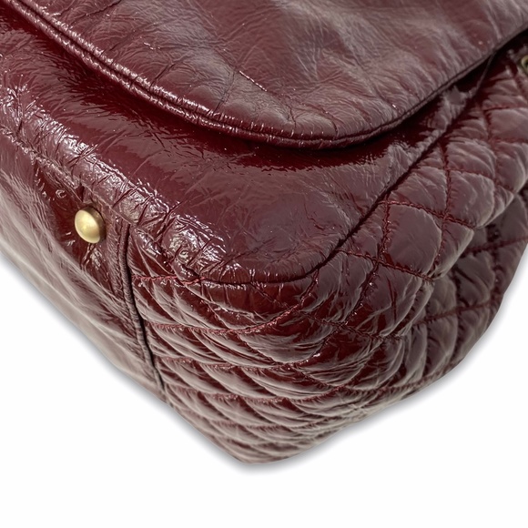 Chanel Accordion Patent Timeless Flap Bag Burgundy - Picture 9 of 12